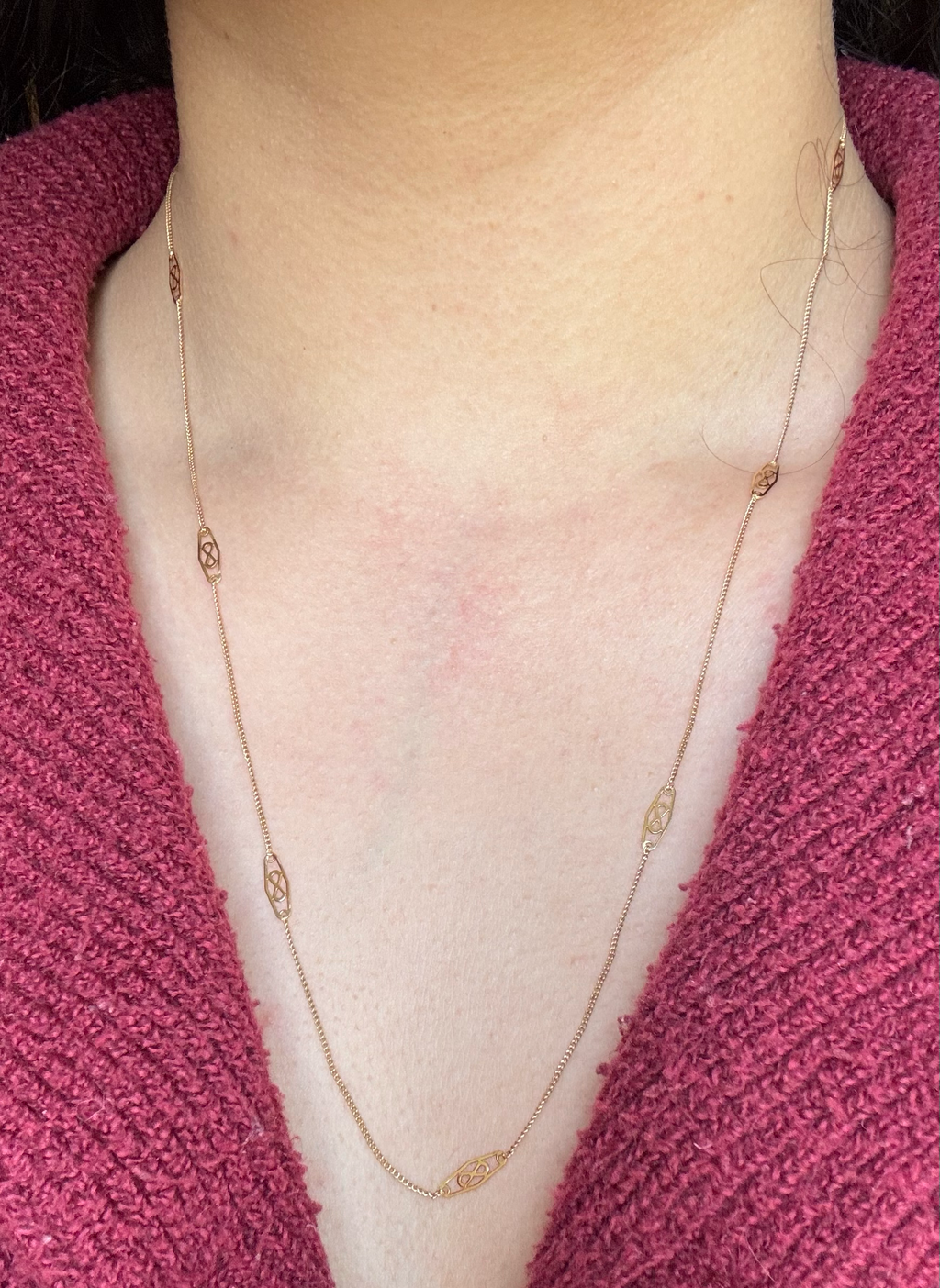 10k Solid Gold Long Infinity Station Chain