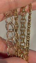 14k Solid Gold Twist Bracelet w/ Smooth & Textured Individual Links