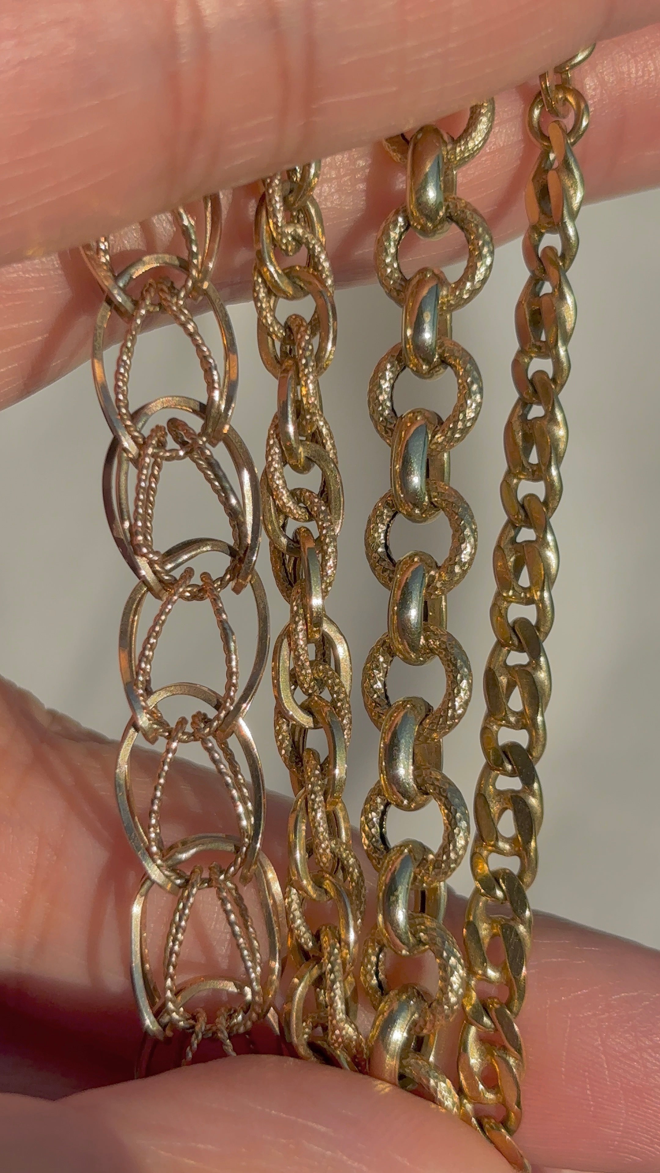 10k Solid Gold Smooth & Textured Woven Bracelet