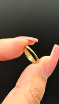 Back of 10k solid gold star set diamond baby ring band showing condition
