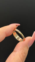 Back of 10k solid gold star set diamond band ring with milgrain detail showing condition