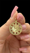 Front of 14k solid gold Virgo charm