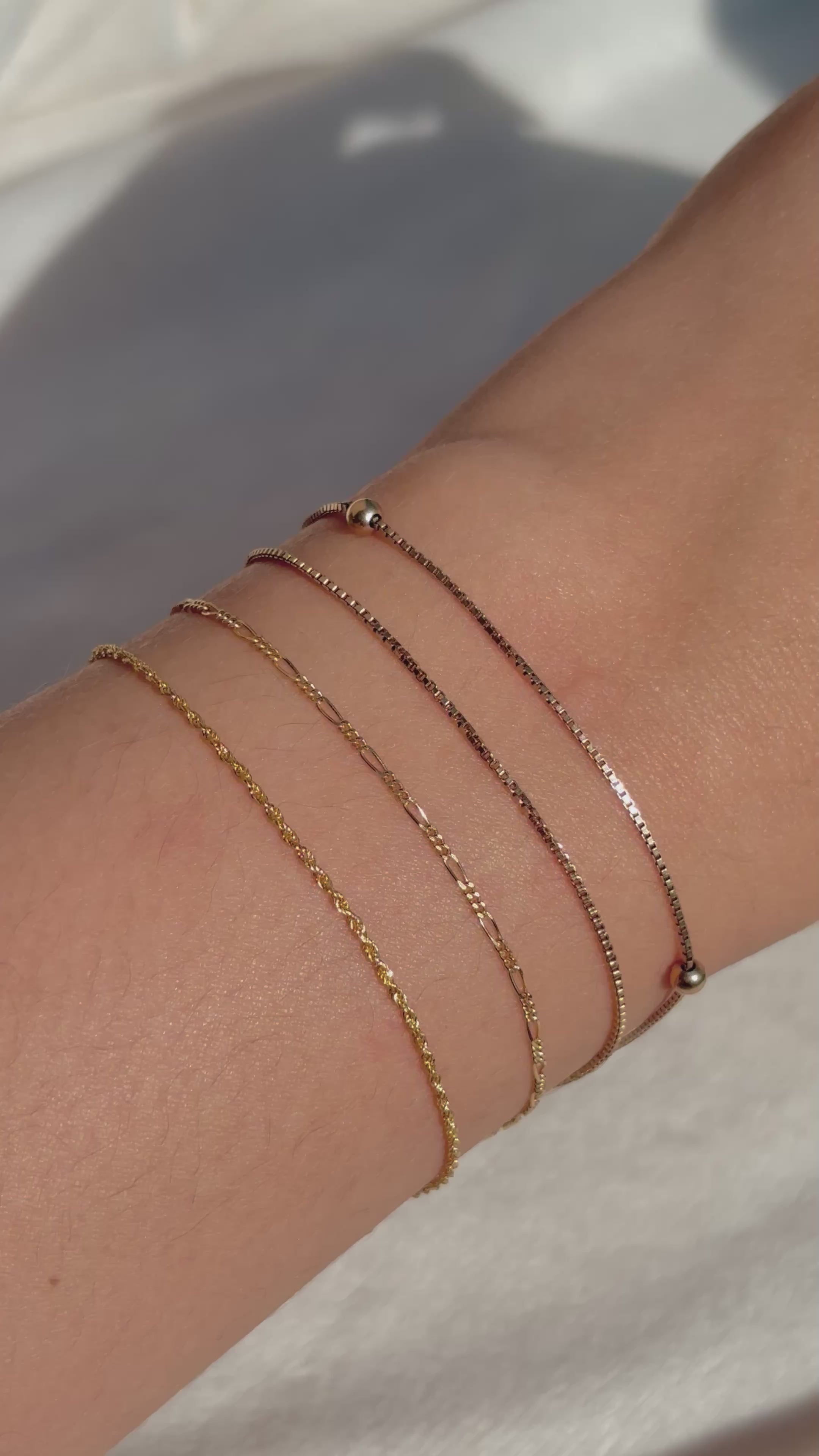 10k Solid Gold Box Chain Bracelet