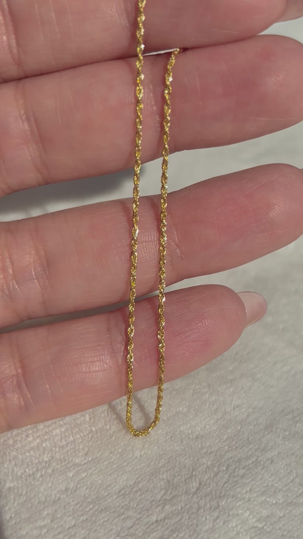 18k Solid Gold Dainty Fine Twist Bracelet