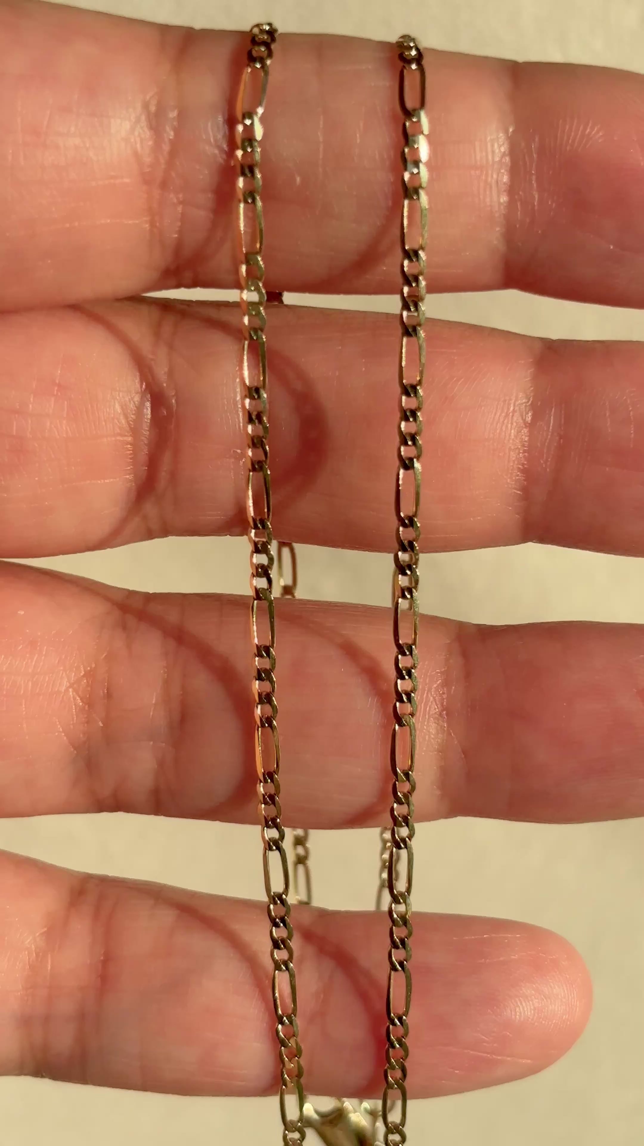 10k Solid Gold Flat Figaro Chain