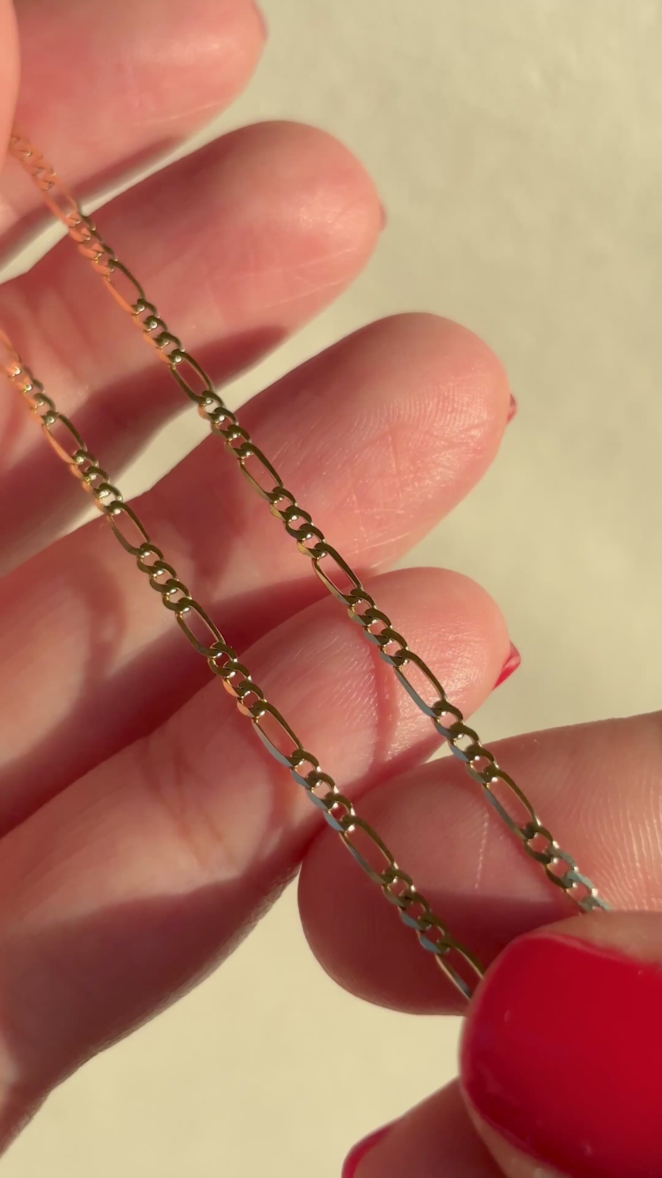 10k Solid Gold Flat Figaro Chain