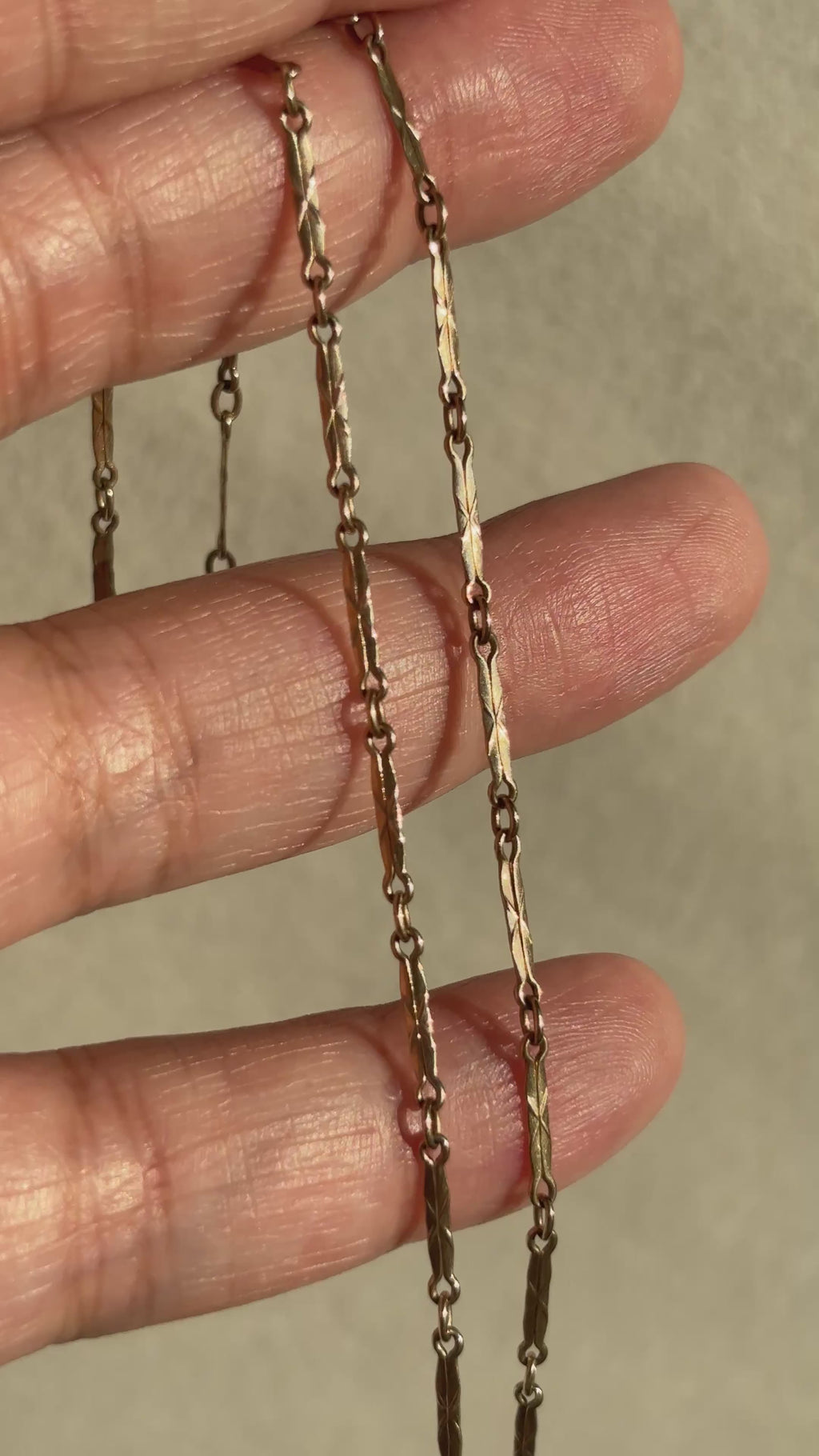 10k Solid Gold Mini Bar Link Watch Chain