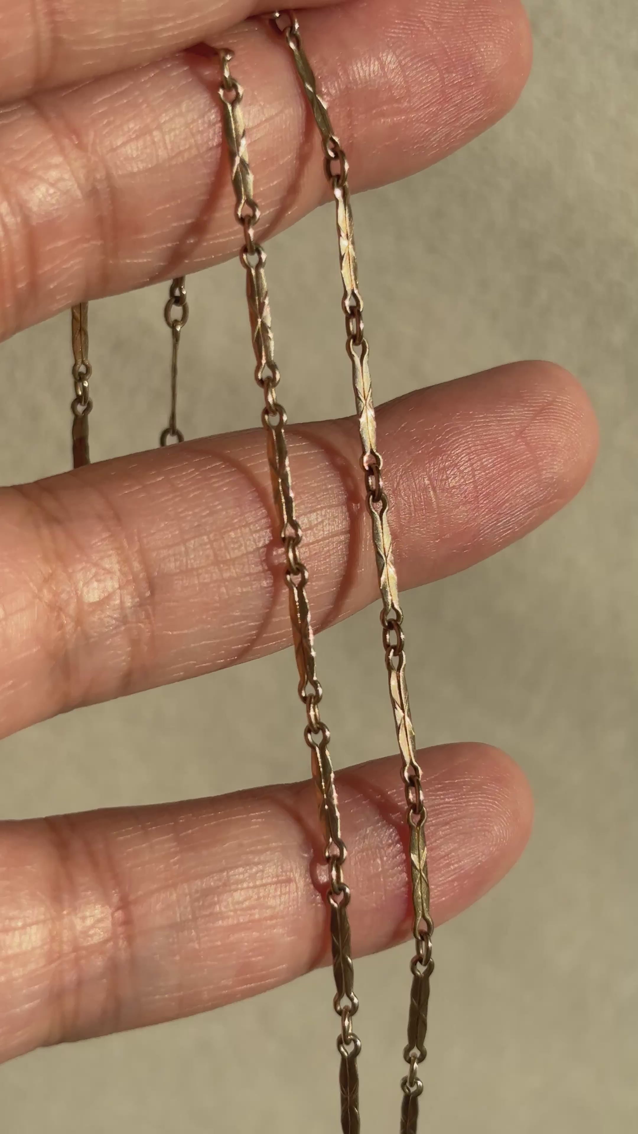 10k Solid Gold Mini Bar Link Watch Chain